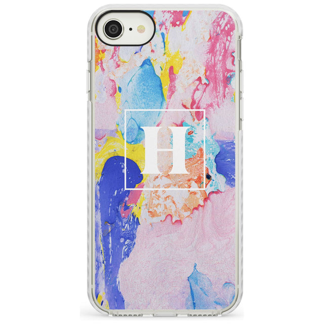 Mixed Pastels Custom Marbled Paper Impact Phone Case for iPhone SE 8 7 Plus