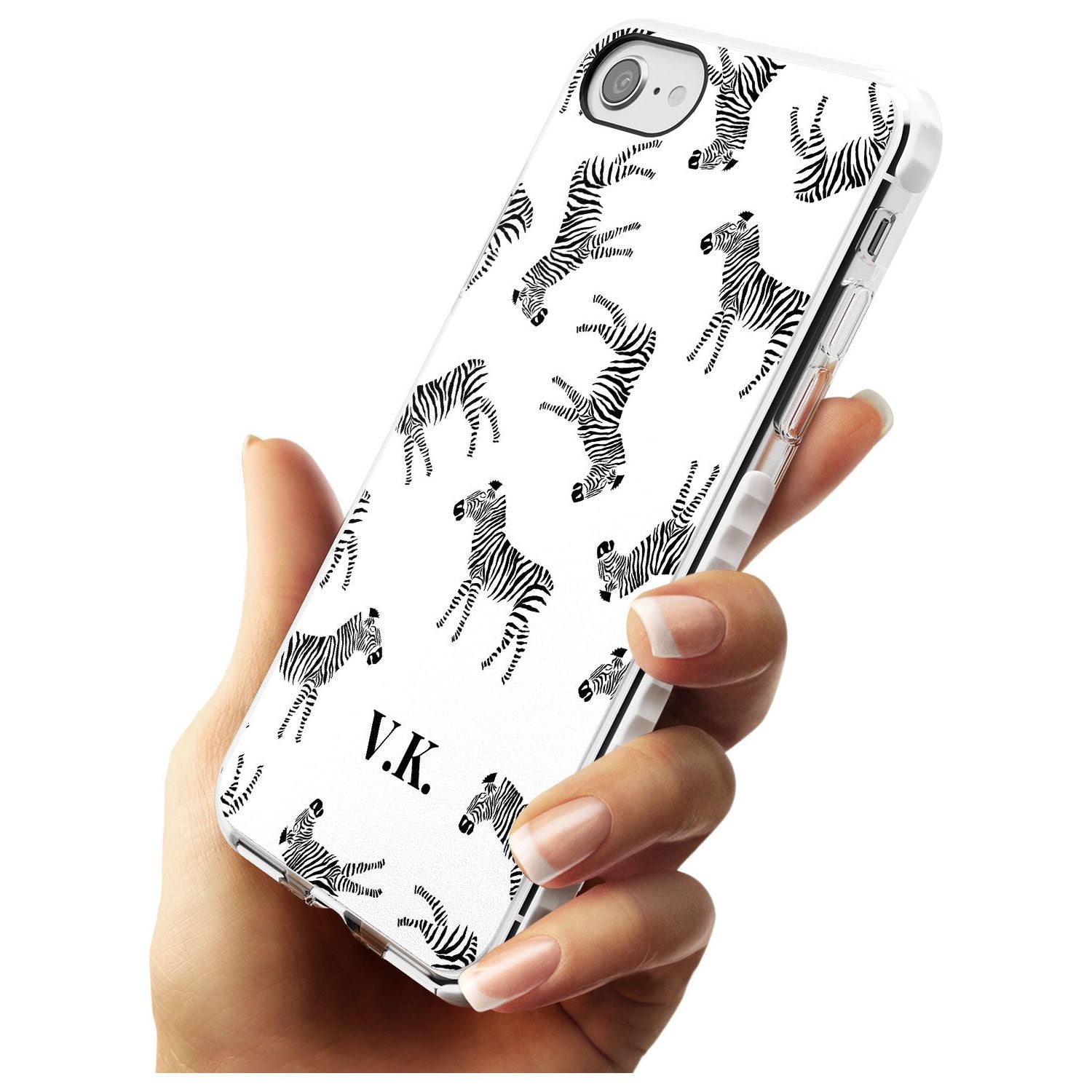 Personalised Zebra Pattern Slim TPU Phone Case for iPhone SE 8 7 Plus