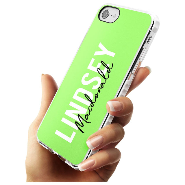 Bold Custom Name: Lime Impact Phone Case for iPhone SE 8 7 Plus