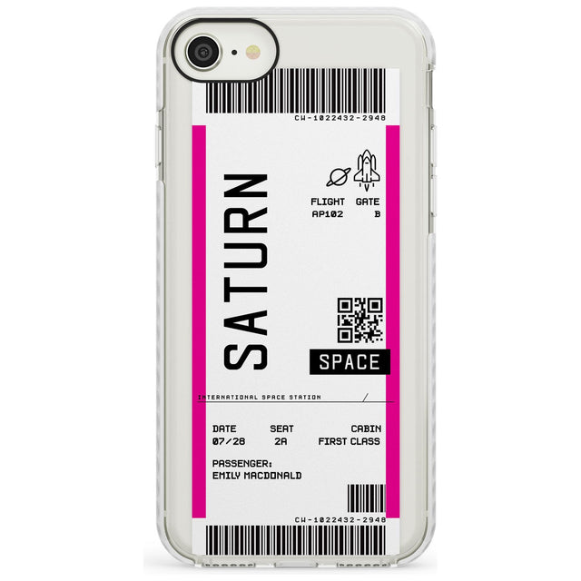 Saturn Custom Space Travel Ticket iPhone Case  Impact Case Custom Phone Case - Case Warehouse