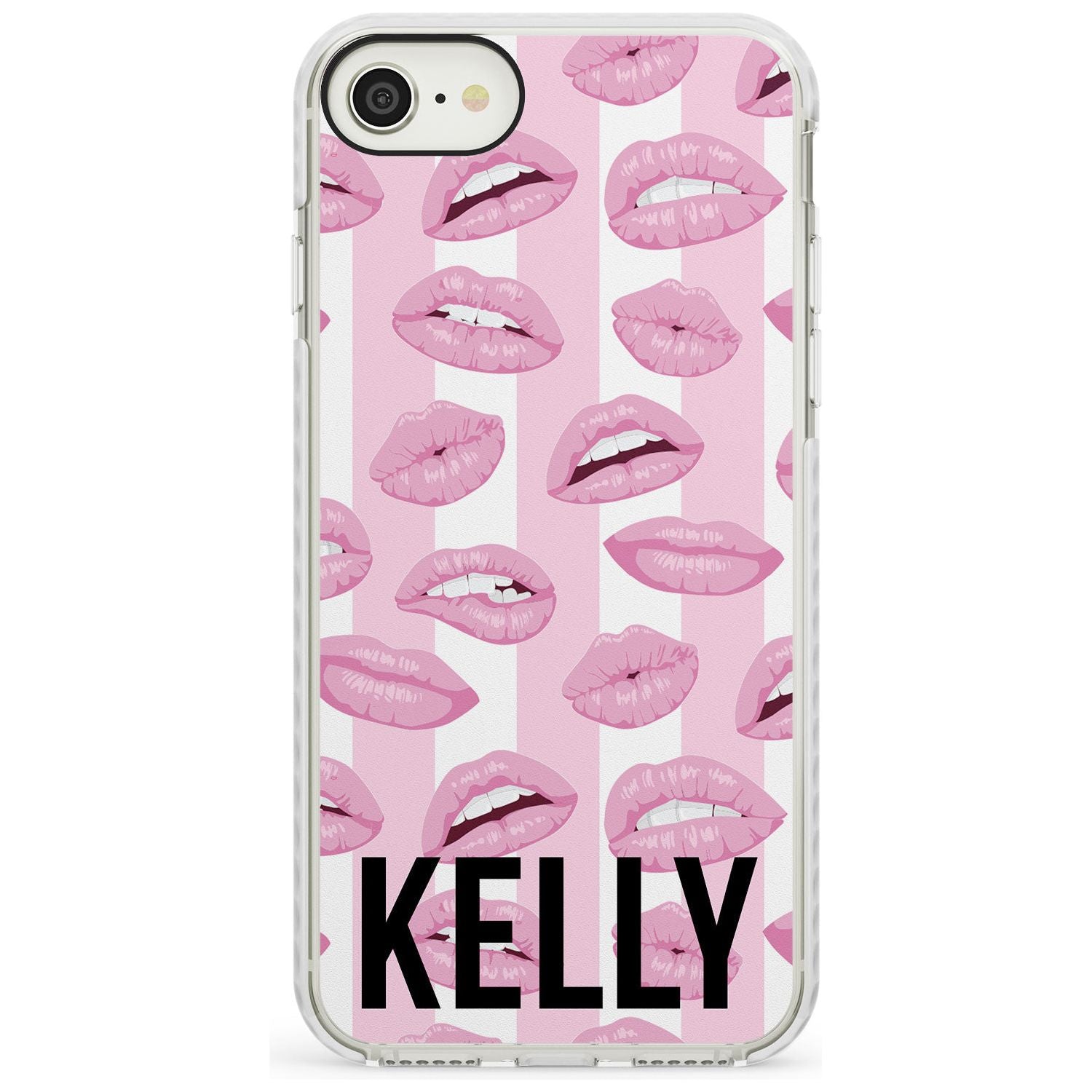 Pink Stripes & Lips iPhone Case  Impact Case Custom Phone Case - Case Warehouse