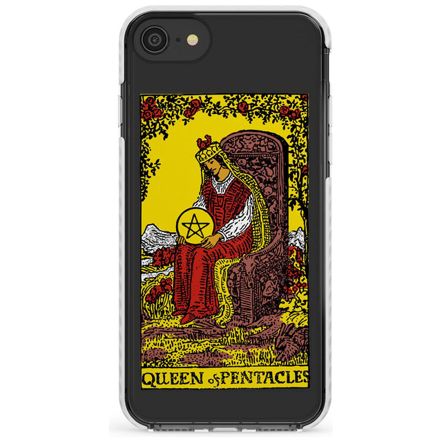 Queen of Pentacles Tarot Card - Colour Slim TPU Phone Case for iPhone SE 8 7 Plus