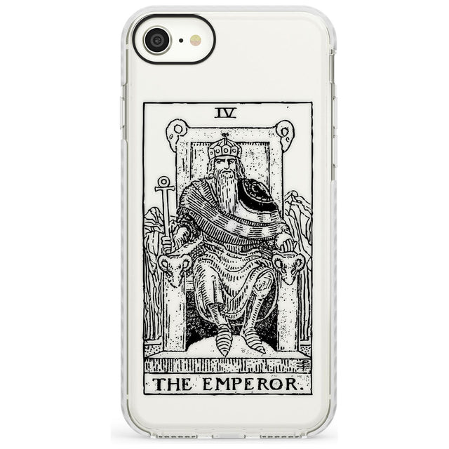 The Emperor Tarot Card - Transparent Slim TPU Phone Case for iPhone SE 8 7 Plus
