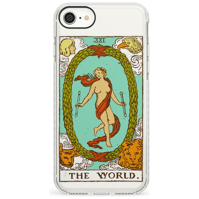 The World Tarot Card - Colour Slim TPU Phone Case for iPhone SE 8 7 Plus