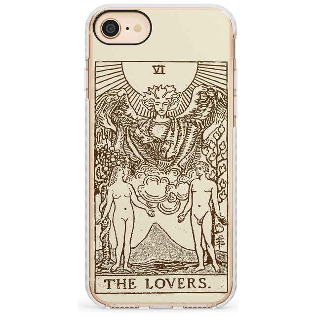 The Lovers Tarot Card - Solid Cream Slim TPU Phone Case for iPhone SE 8 7 Plus