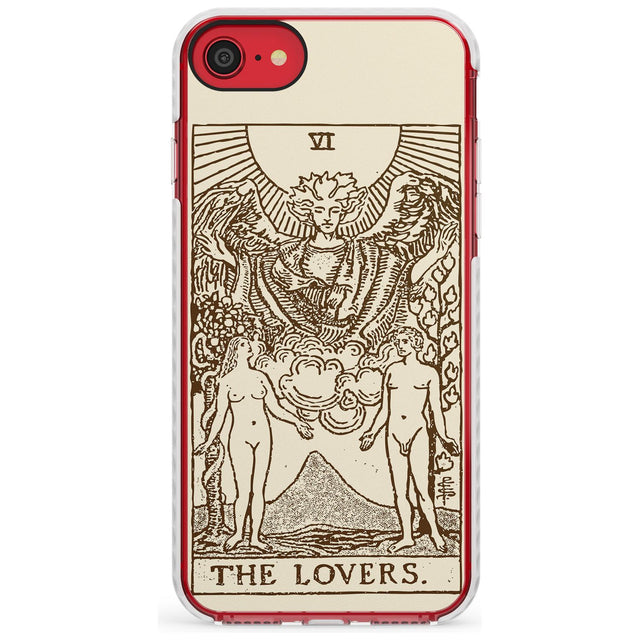 The Lovers Tarot Card - Solid Cream Slim TPU Phone Case for iPhone SE 8 7 Plus