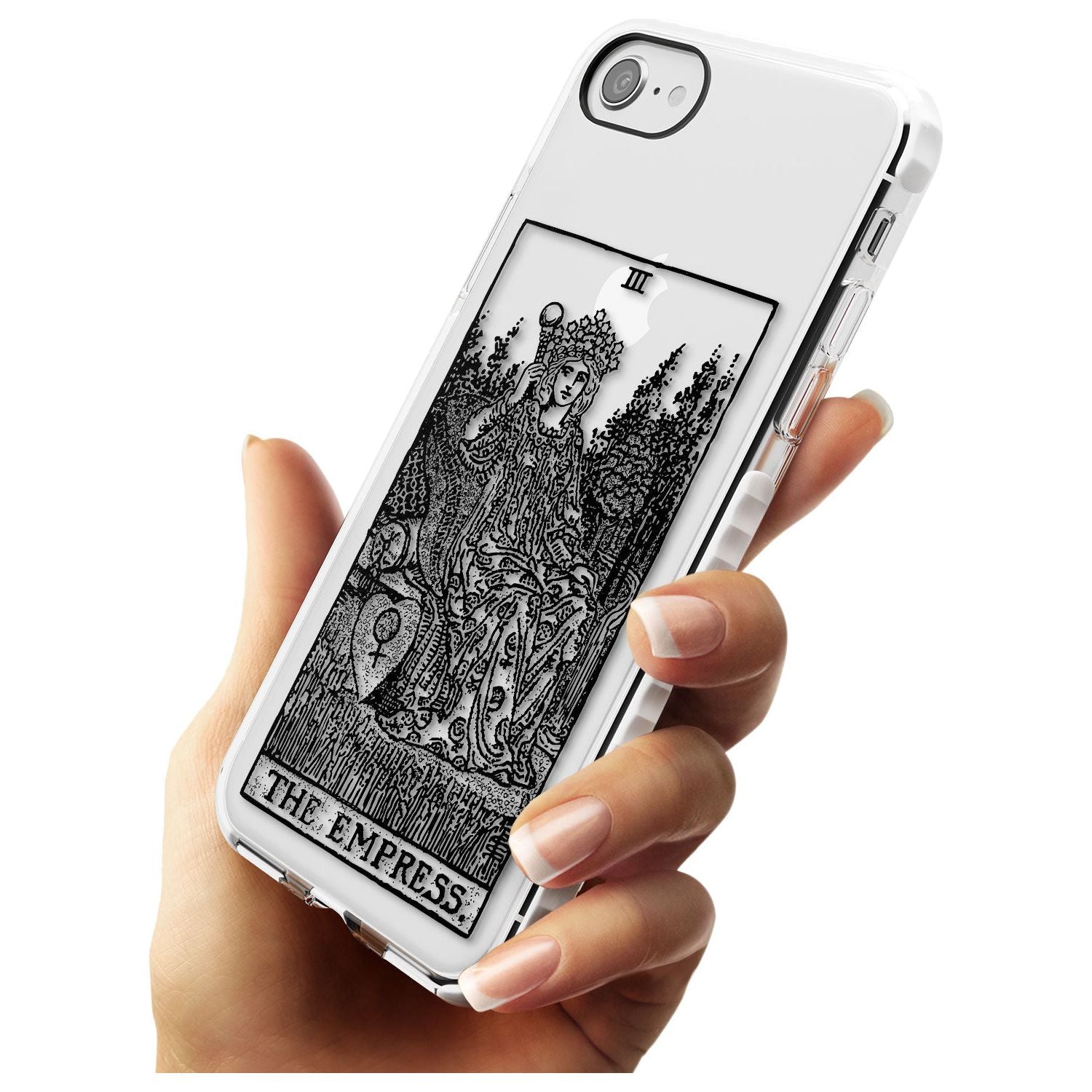 The Empress Tarot Card - Transparent Slim TPU Phone Case for iPhone SE 8 7 Plus