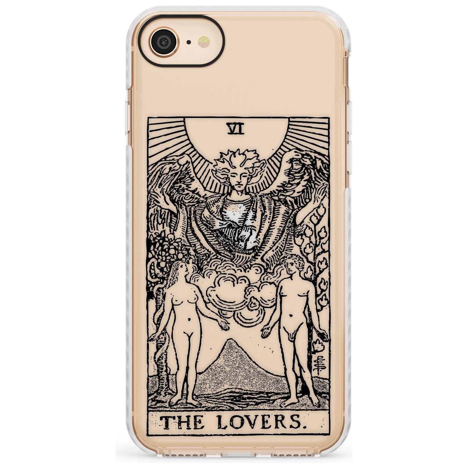 The Lovers Tarot Card - Transparent Slim TPU Phone Case for iPhone SE 8 7 Plus