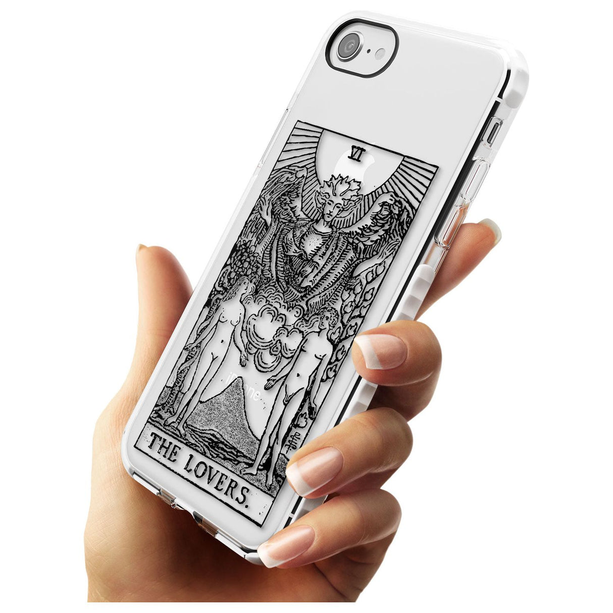 The Lovers Tarot Card - Transparent Slim TPU Phone Case for iPhone SE 8 7 Plus