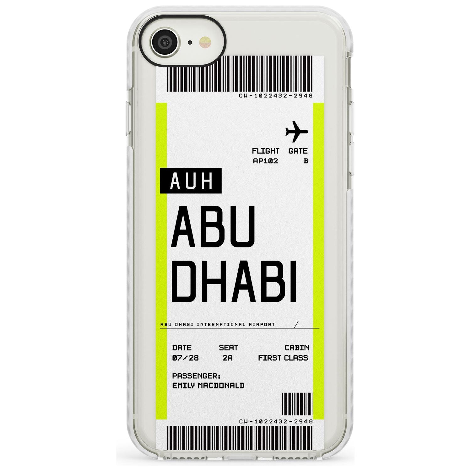 Abu Dhabi Boarding Pass iPhone Case  Impact Case Custom Phone Case - Case Warehouse
