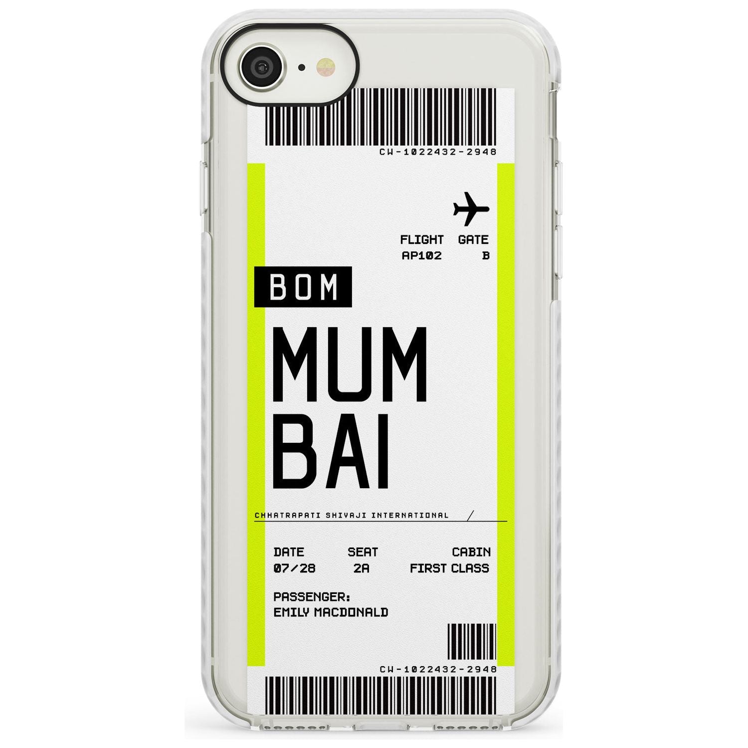 Mumbai Boarding Pass iPhone Case  Impact Case Custom Phone Case - Case Warehouse