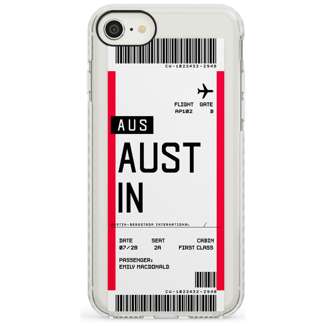 Austin Boarding Pass iPhone Case  Impact Case Custom Phone Case - Case Warehouse