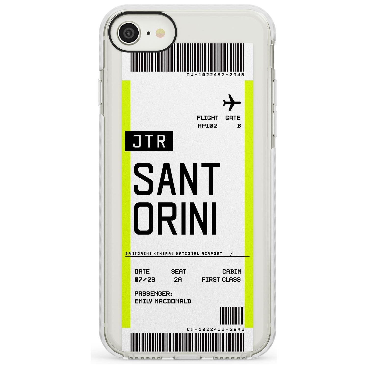 Santorini Boarding Pass iPhone Case  Impact Case Custom Phone Case - Case Warehouse