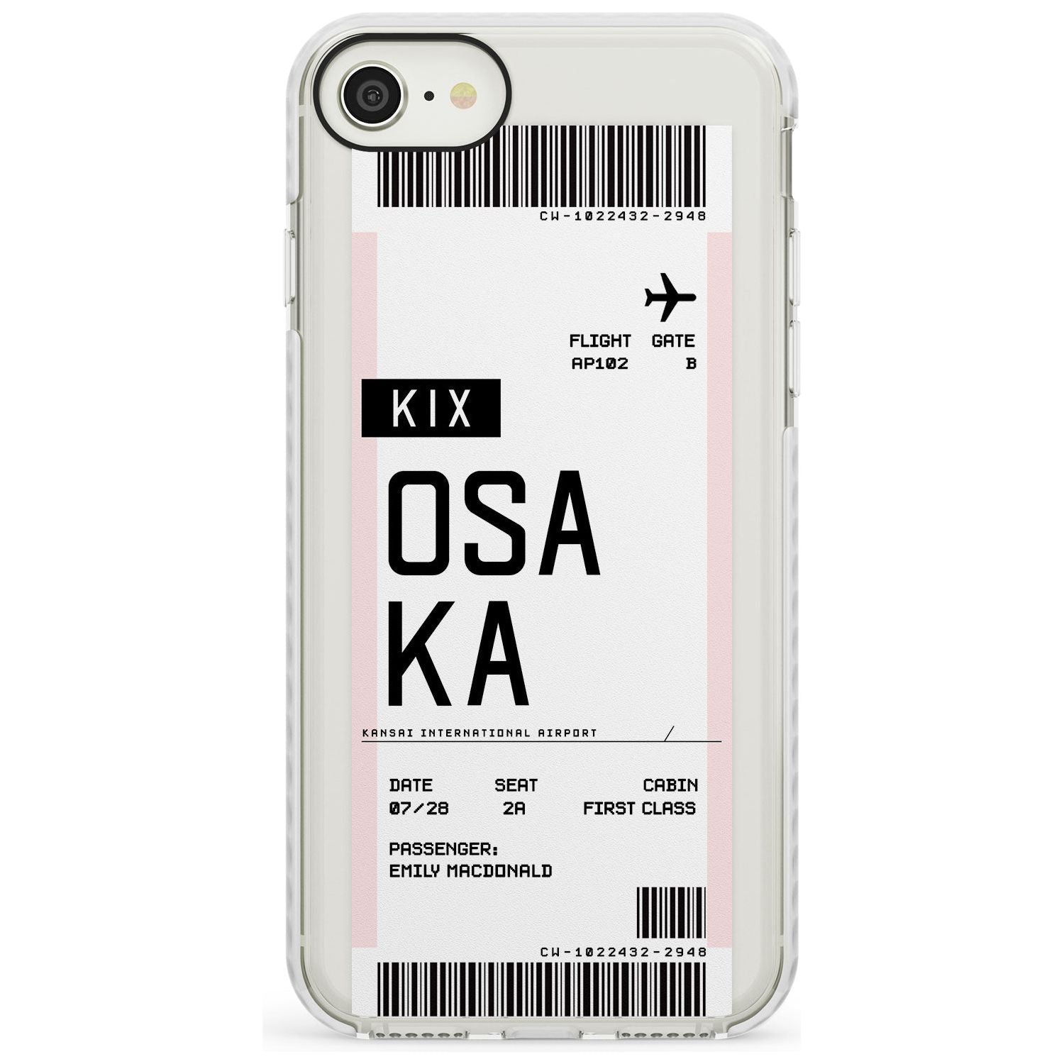 Osaka Boarding Pass iPhone Case  Impact Case Custom Phone Case - Case Warehouse