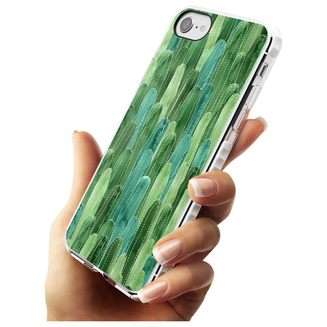 Skinny Cacti Pattern Design Impact Phone Case for iPhone SE 8 7 Plus
