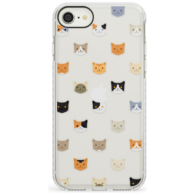 Cute Cat Face Transparent Phone Case iPhone 7/8 / Impact Case,iPhone SE / Impact Case Blanc Space