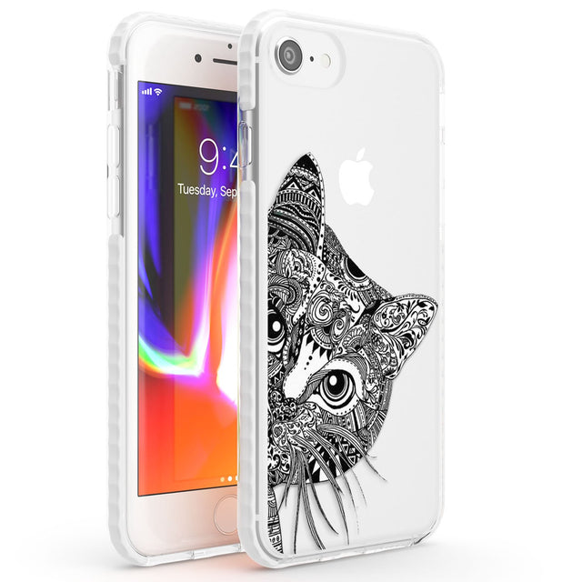 Henna Cat Phone Case iPhone 7/8 / Impact Case,iPhone SE / Impact Case Blanc Space