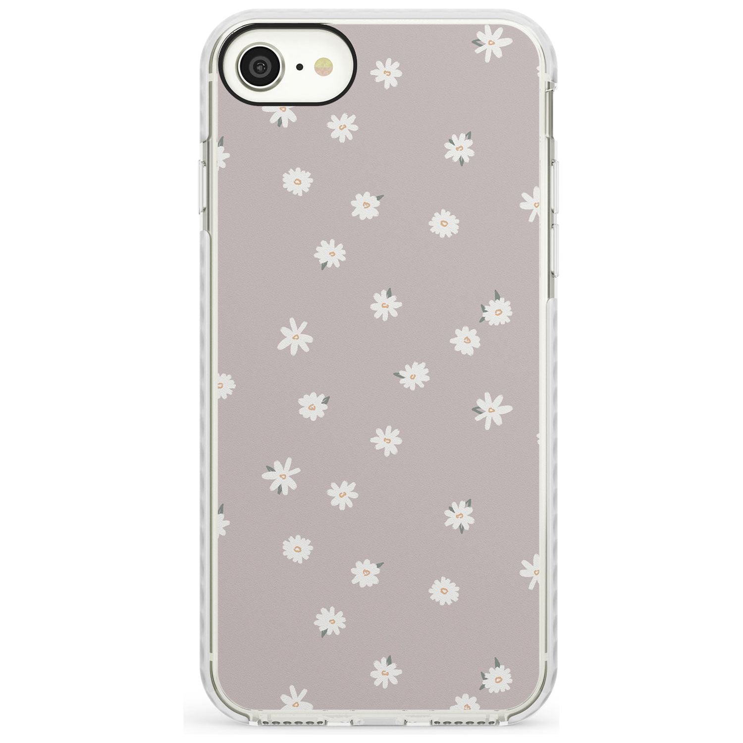 Painted Daises - Dark Pink Cute Floral Design Slim TPU Phone Case for iPhone SE 8 7 Plus