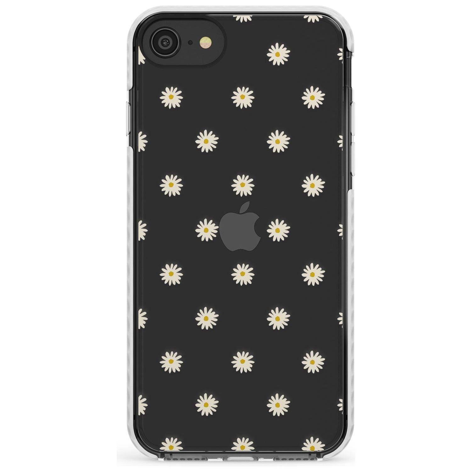 Daisy Pattern - Clear  Cute Floral Design Slim TPU Phone Case for iPhone SE 8 7 Plus
