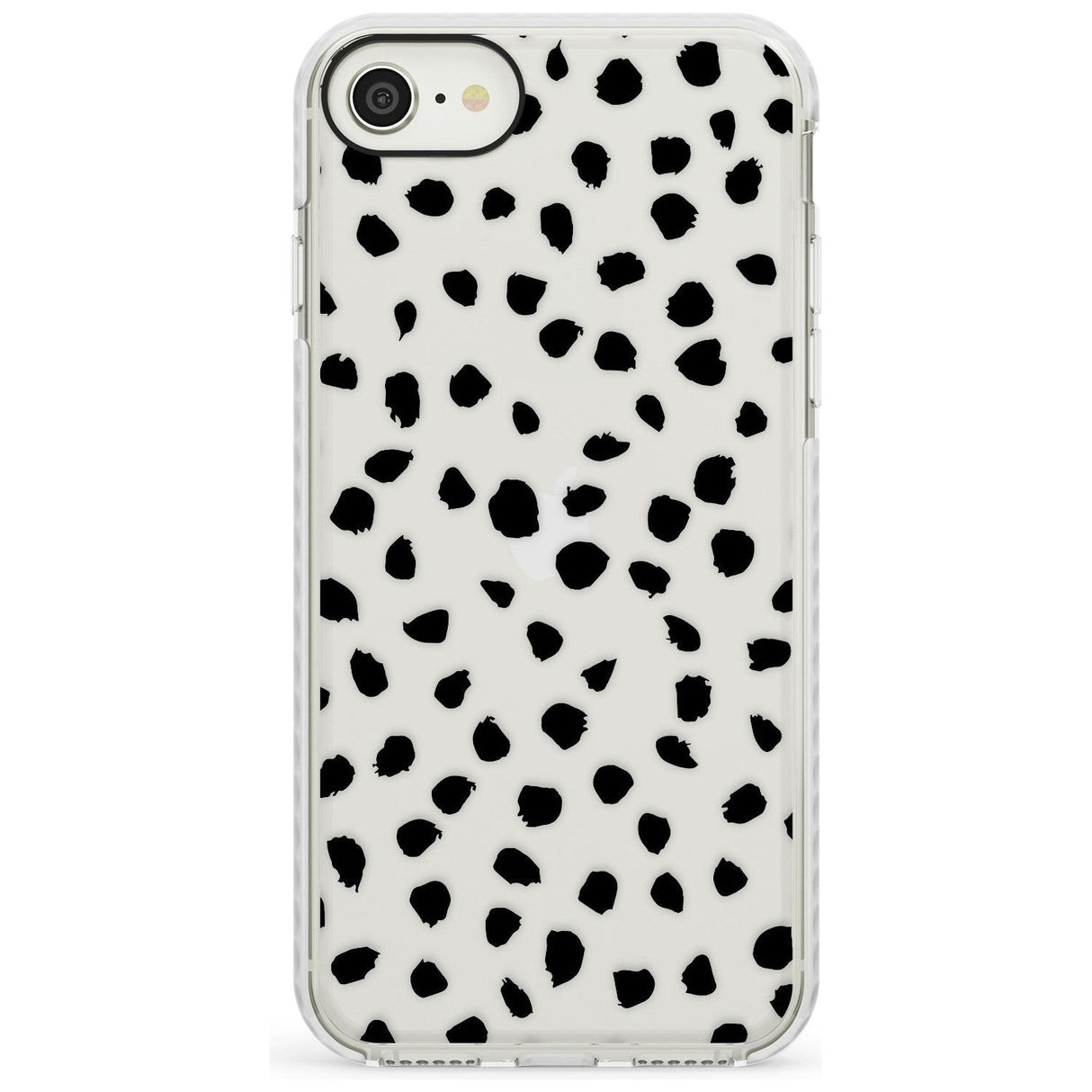 Black on Transparent Dalmatian Polka Dot Spots Impact Phone Case for iPhone SE 8 7 Plus