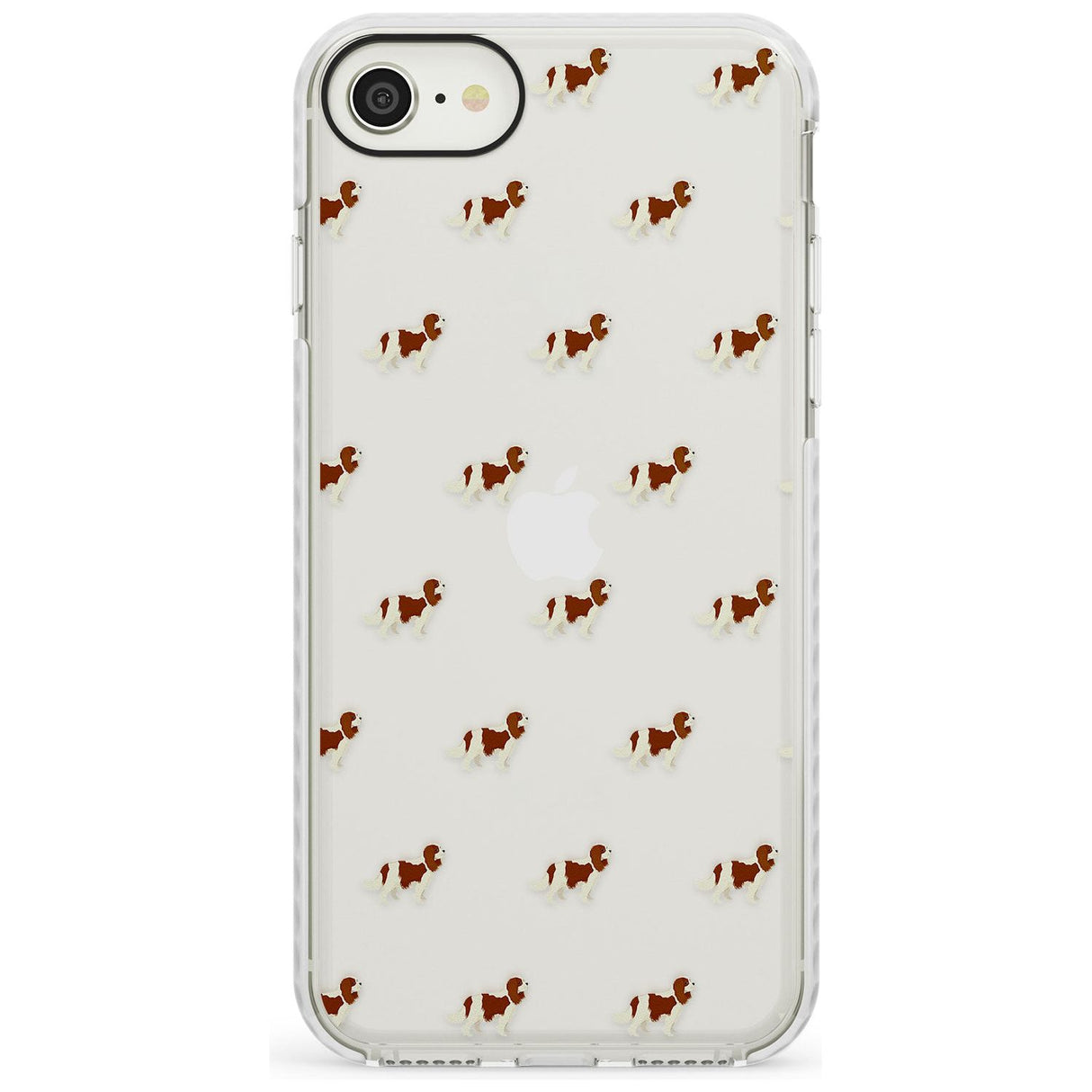 Cavalier King Charles Spaniel Pattern Clear Impact Phone Case for iPhone SE 8 7 Plus
