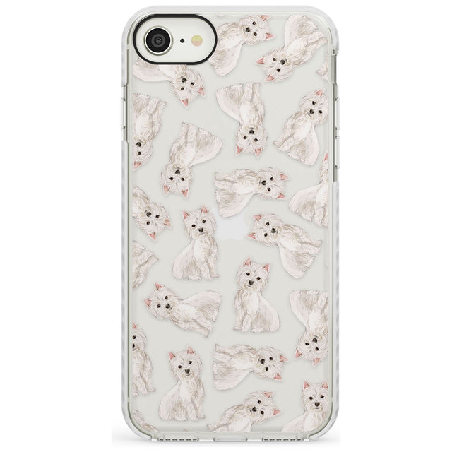 Westie Watercolour Dog Pattern Impact Phone Case for iPhone SE 8 7 Plus