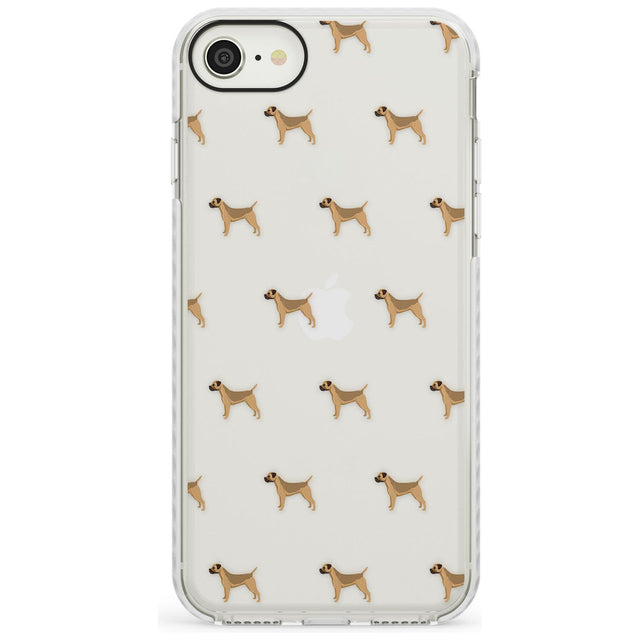 Boder Terrier Dog Pattern Clear Impact Phone Case for iPhone SE 8 7 Plus