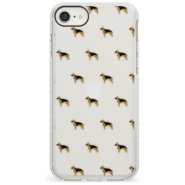 German Sherpard Dog Pattern Clear Impact Phone Case for iPhone SE 8 7 Plus