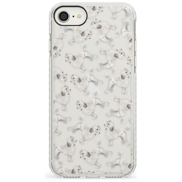Poodle (White) Watercolour Dog Pattern Impact Phone Case for iPhone SE 8 7 Plus