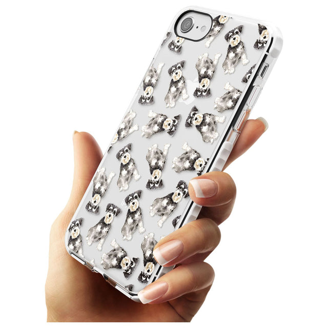 Miniature Schnauzer Watercolour Dog Pattern Impact Phone Case for iPhone SE 8 7 Plus