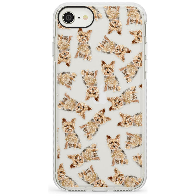 Yorkshire Terrier Watercolour Dog Pattern Impact Phone Case for iPhone SE 8 7 Plus