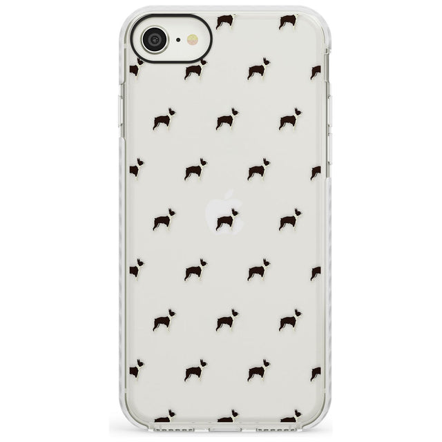 Boston Terrier Dog Pattern Clear Impact Phone Case for iPhone SE 8 7 Plus
