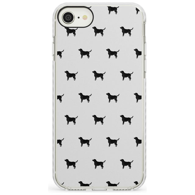 Black Labrador Dog Pattern Impact Phone Case for iPhone SE 8 7 Plus