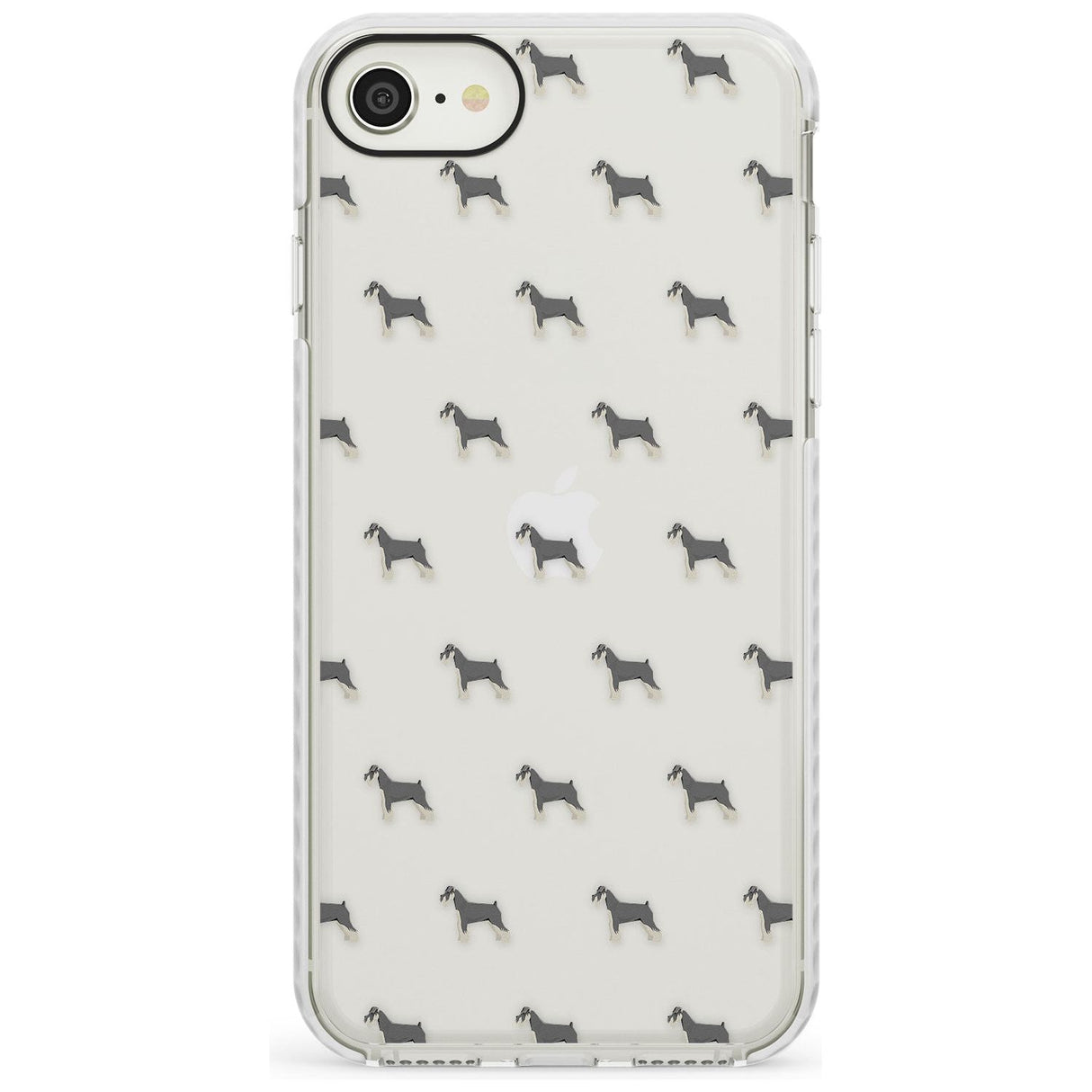 Schnauzer Dog Pattern Clear Impact Phone Case for iPhone SE 8 7 Plus