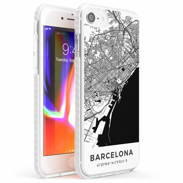 Map of Barcelona, Spain Phone Case iPhone 7/8 / Impact Case,iPhone SE / Impact Case Blanc Space