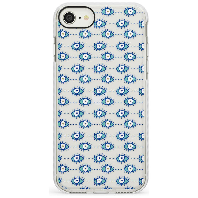 Crazy Eyes (Clear) Psychedelic Eyes Pattern Impact Phone Case for iPhone SE 8 7 Plus