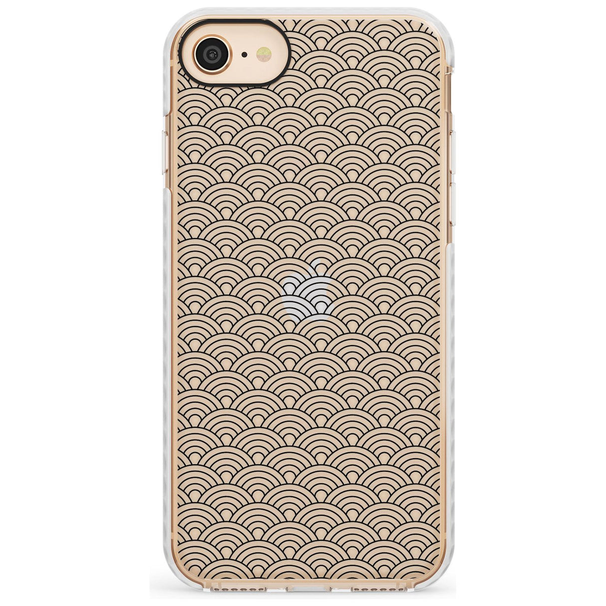 Abstract Lines: Scalloped Pattern Slim TPU Phone Case for iPhone SE 8 7 Plus