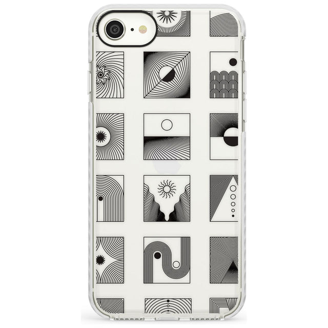 Abstract Lines: Mixed Pattern #2 Slim TPU Phone Case for iPhone SE 8 7 Plus