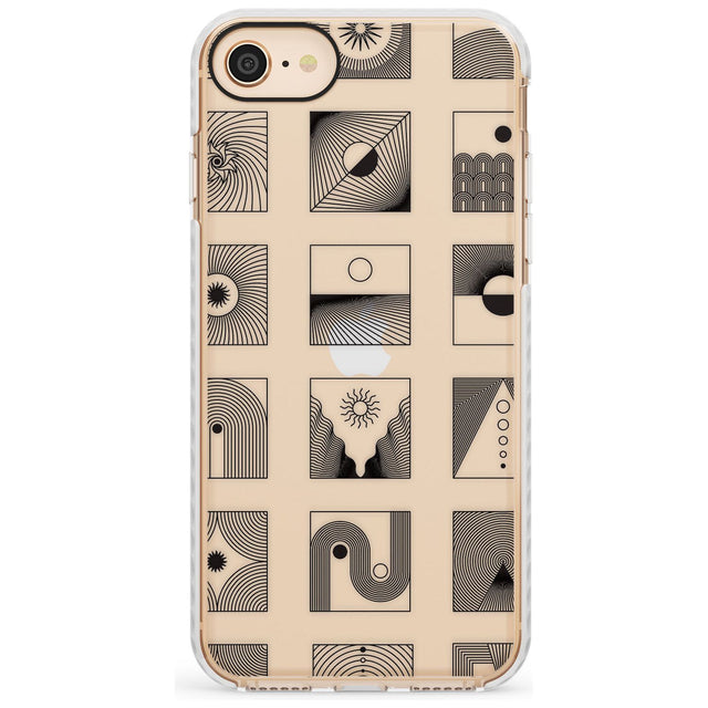 Abstract Lines: Mixed Pattern #2 Slim TPU Phone Case for iPhone SE 8 7 Plus