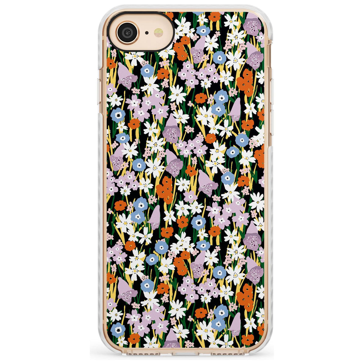 Energetic Floral Mix: Solid Slim TPU Phone Case for iPhone SE 8 7 Plus