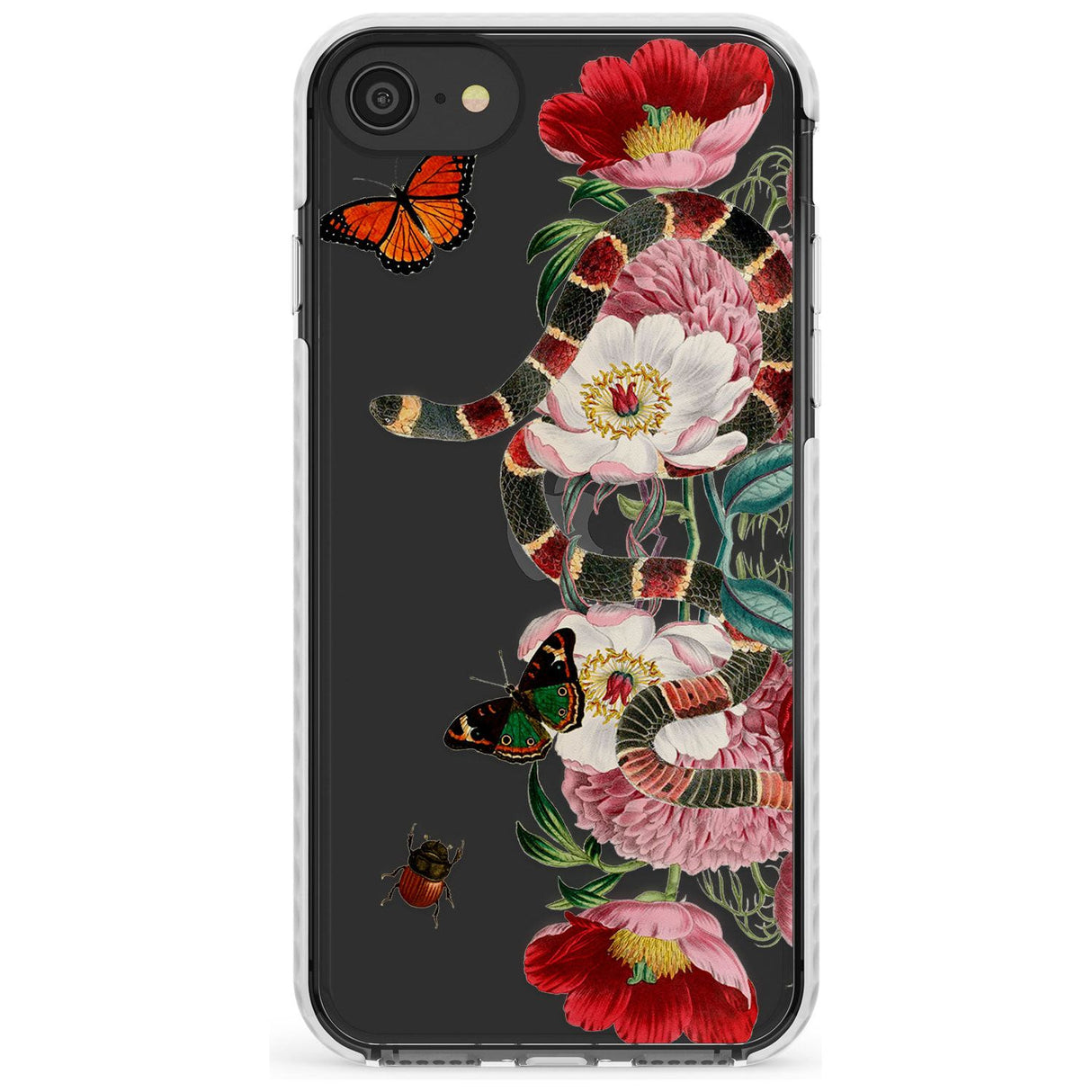 Floral Snake Slim TPU Phone Case for iPhone SE 8 7 Plus