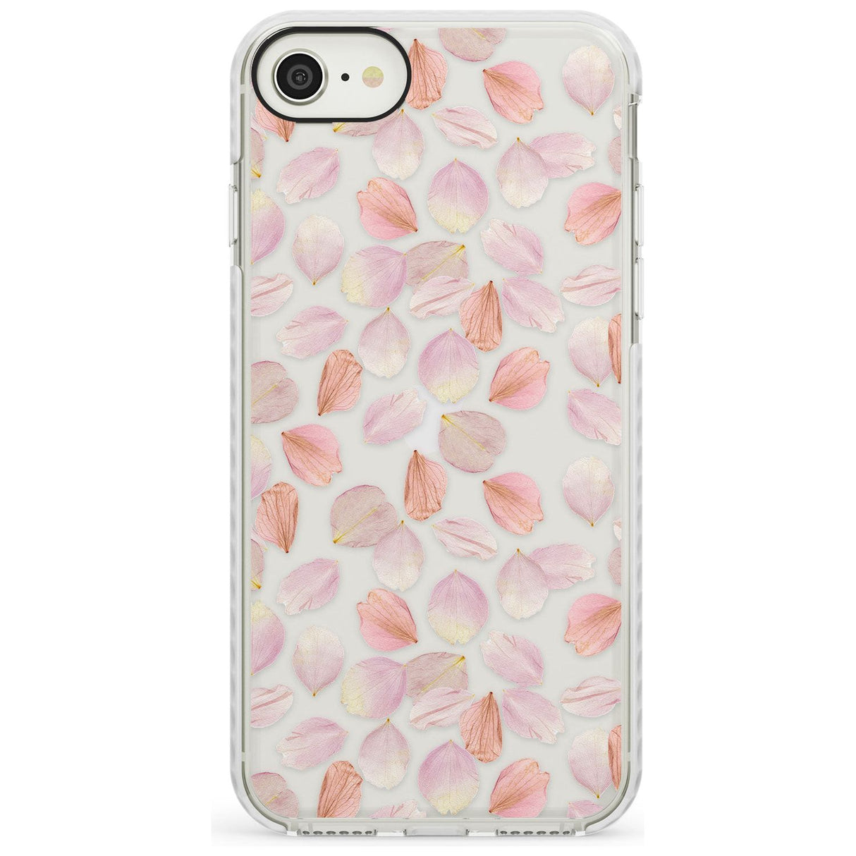 Pink Petals Transparent Design Impact Phone Case for iPhone SE 8 7 Plus