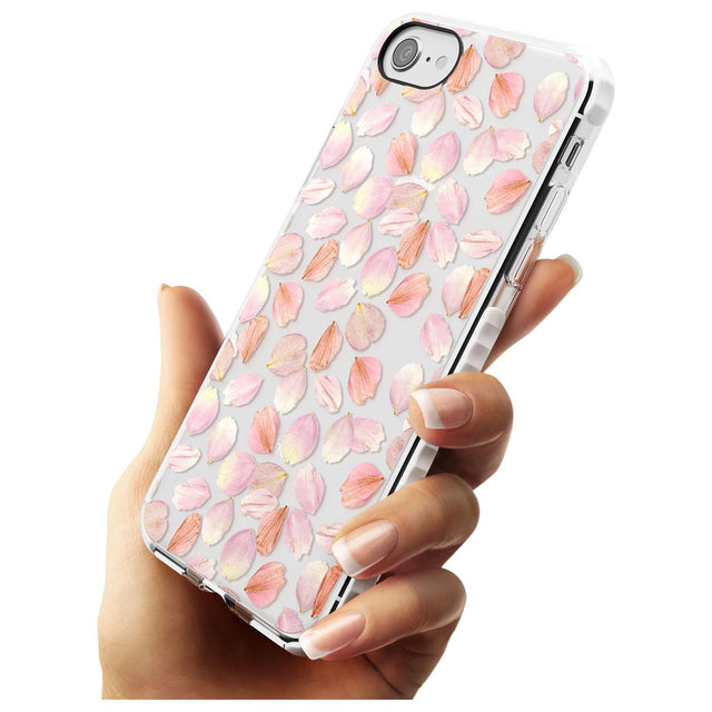 Pink Petals Transparent Design Impact Phone Case for iPhone SE 8 7 Plus