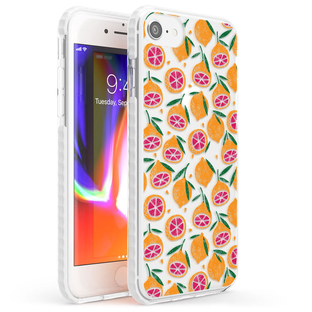 Blood Orange Fruit Pattern Transparent Phone Case iPhone 7/8 / Impact Case,iPhone SE / Impact Case Blanc Space