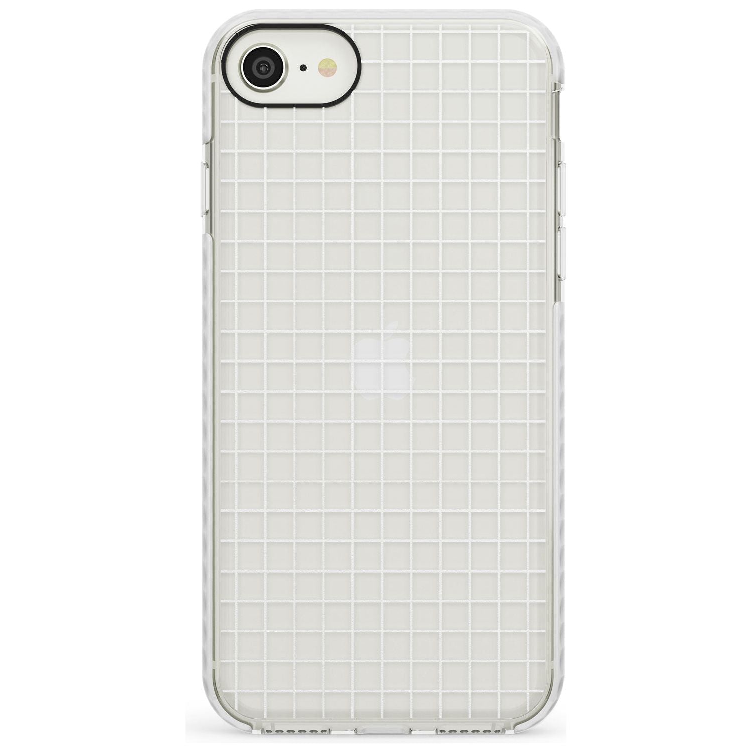 Simplistic Small Grid Designs White (Transparent) Impact Phone Case for iPhone SE 8 7 Plus