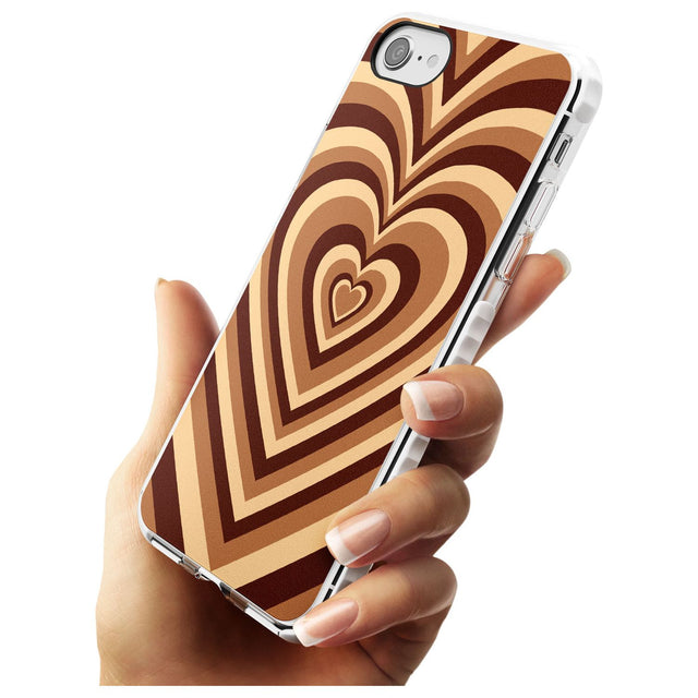 Latte Heart Illusion Impact Phone Case for iPhone SE 8 7 Plus