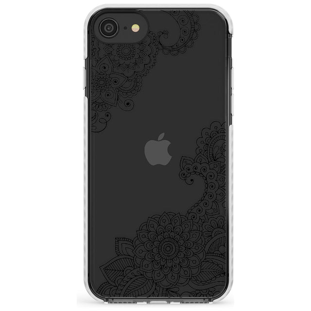 Black Henna Botanicals Impact Phone Case for iPhone SE 8 7 Plus