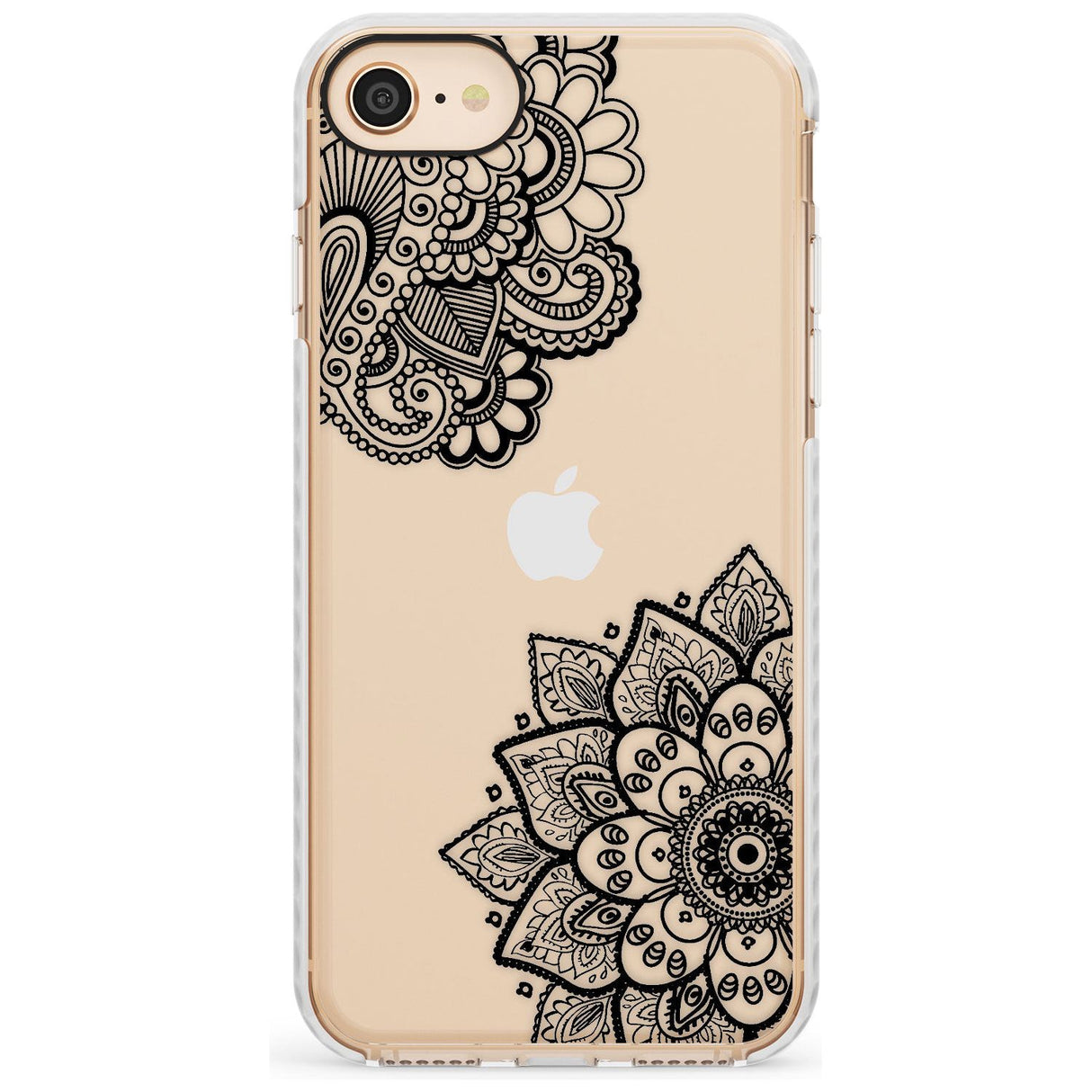 Black Henna Florals Impact Phone Case for iPhone SE 8 7 Plus