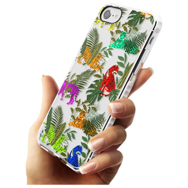 Colourful Tiger Jungle Cat Pattern Impact Phone Case for iPhone SE 8 7 Plus