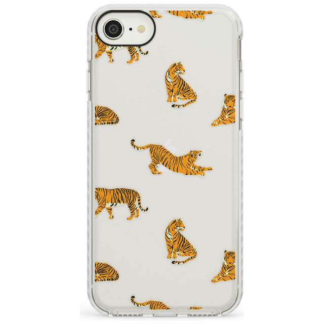 Clear Tiger Jungle Cat Pattern Impact Phone Case for iPhone SE 8 7 Plus